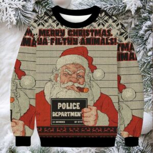 Santa's Mugshot Christmas Ugly Sweatshirt