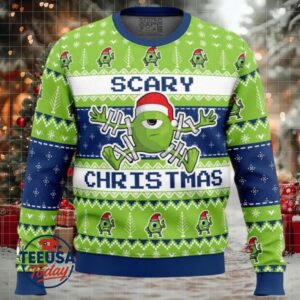 Scary Christmas Mike Wazowski Monster Inc Ugly Christmas Sweater