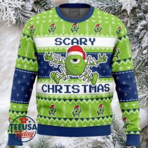 Scary Christmas Mike Wazowski Monster Inc Ugly Christmas Sweater