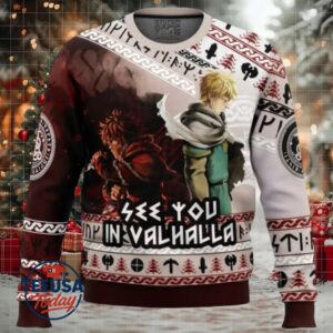 See You In Valhalla Vinland Saga Ugly Christmas Sweater
