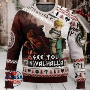See You In Valhalla Vinland Saga Ugly Christmas Sweater