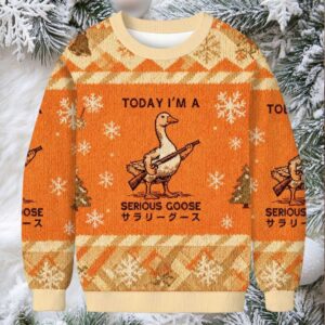 Serious Stupid Goose Christmas Ugly Sweatshirt