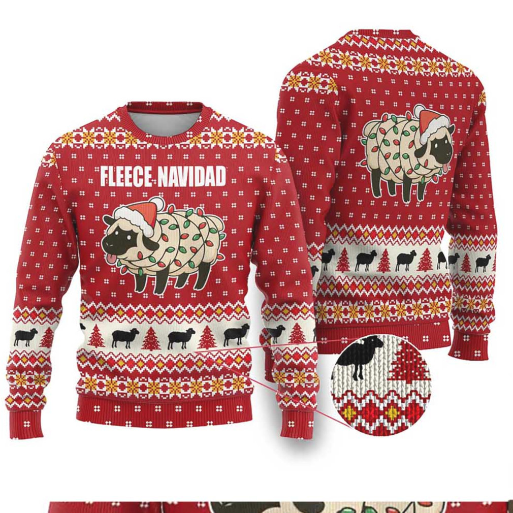 Sheep Merry Christmas Ugly Christmas Sweater model wearing