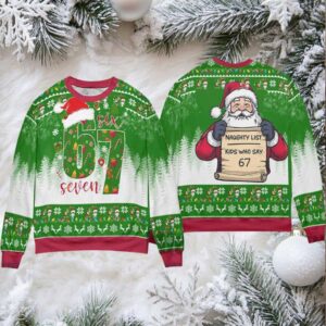 Six Seven Naughty List Kids Who Say 67 Christmas Ugly Sweater