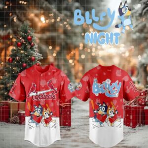 St. Louis Cardinals 2025 Bluey MLB Game Night Christmas Baseball Jersey