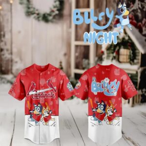 St. Louis Cardinals 2025 Bluey MLB Game Night Christmas Baseball Jersey