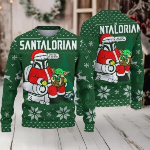 Stantalorian And Baby Yoda Christmas Sweater And Ugly Sweater