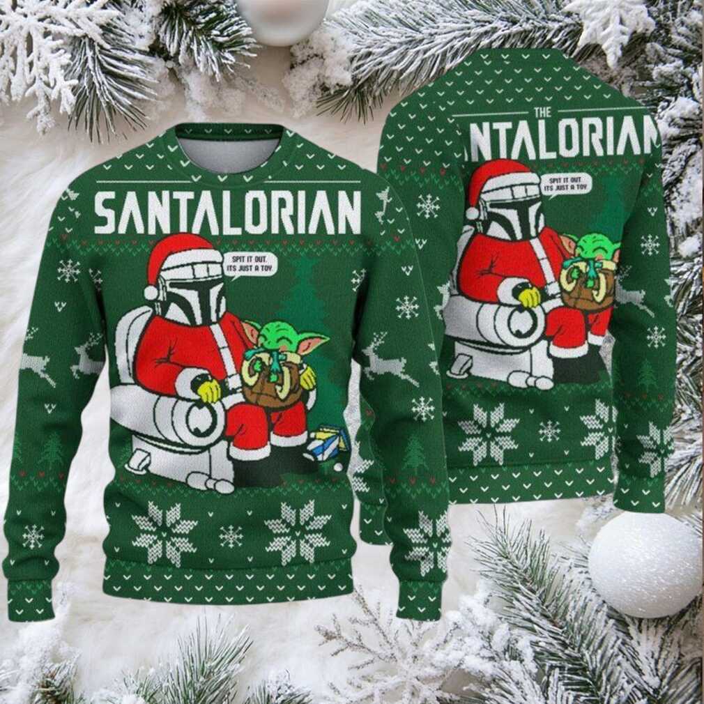 Stantalorian And Baby Yoda Christmas Sweater And Ugly Sweater