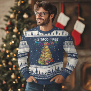 Taco Xmas Tree Ugly Christmas Sweater Funny Xmas Foodie Mexican