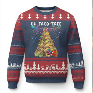 Taco Xmas Tree Ugly Christmas Sweater Funny Xmas Foodie Mexican