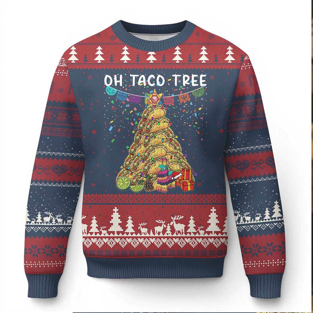 Taco Xmas Tree Ugly Christmas Sweater Funny Xmas Foodie Mexican