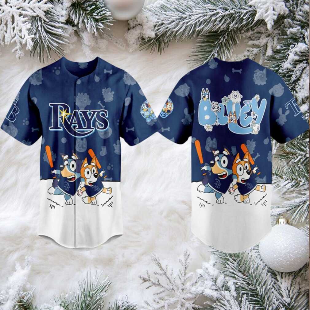Tampa Bay Rays 2025 Bluey MLB Game Night Christmas Baseball Jersey