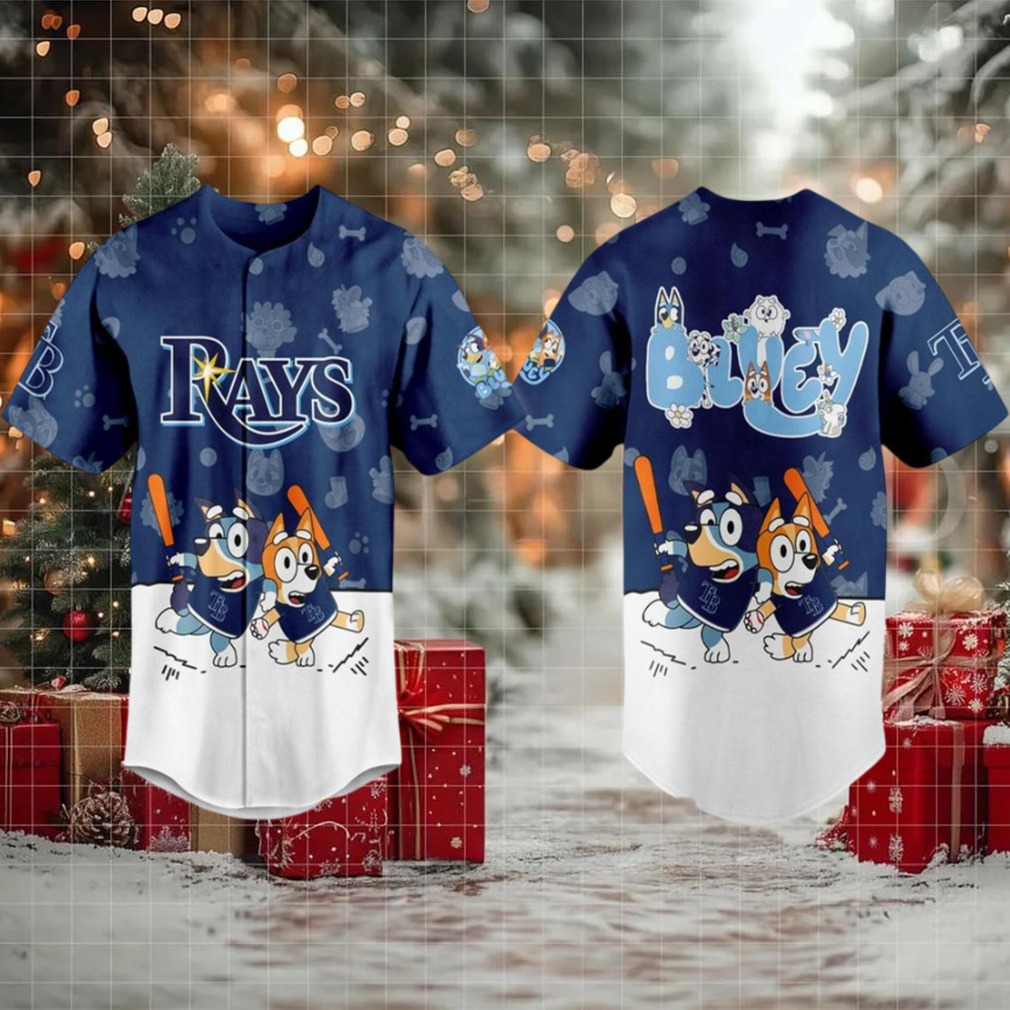 Tampa Bay Rays 2025 Bluey MLB Game Night Christmas Baseball Jersey