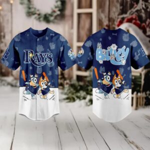 Tampa Bay Rays 2025 Bluey MLB Game Night Christmas Baseball Jersey