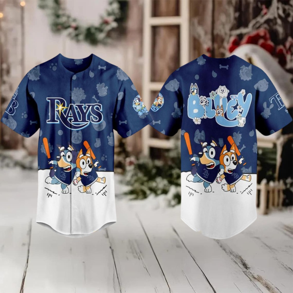 Tampa Bay Rays 2025 Bluey MLB Game Night Christmas Baseball Jersey Tampa Bay Rays 2025 Bluey MLB Game Night Christmas Baseball Jersey