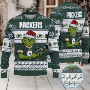 The Grinch Stole Green Bay Packers NFL Ugly Christmas Sweater