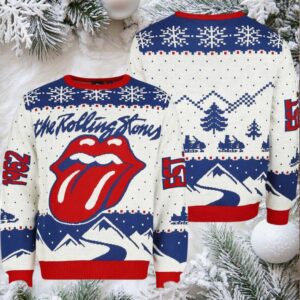 The Rolling Stones Est 1962 Big Logo Winter Holiday Vibe Ugly Christmas Sweater
