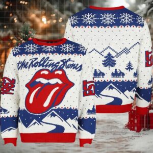 The Rolling Stones Est 1962 Big Logo Winter Holiday Vibe Ugly Christmas Sweater