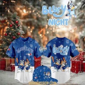 Toronto Blue Jays 2025 Bluey MLB Game Night Christmas Baseball Jersey