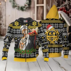 Trafalgar Law Ugly Christmas Sweater One Piece Anime 1k504 Fan Gift Stylist Unisex Cartoon Graphic Outfits Aop 3d Hoodie,