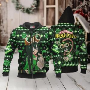 Tsuyu Asui Ugly Christmas Sweater Anime My Hero Academia Manga 2k45 Fan Gift Stylist Unisex Cartoon 3d Hoodie