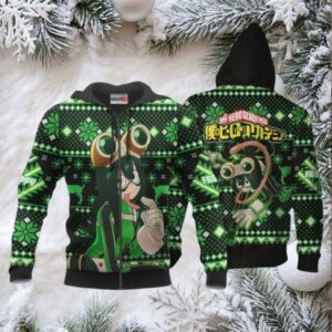 Tsuyu Asui Ugly Christmas Sweater Anime My Hero Academia Manga 2k45 Fan Gift Stylist Unisex Cartoon 3d Hoodie
