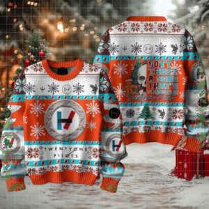 Twenty One Pilots Don’t Trust A Song That Flawless Skeleton Art Knitted Ugly Christmas Sweater