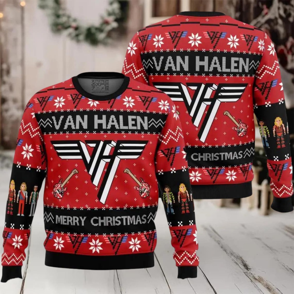 Van Halen Big Logo Ugly Merry Christmas Ugly Christmas Sweater Van Halen Big Logo Ugly Merry Christmas Ugly Christmas Sweater
