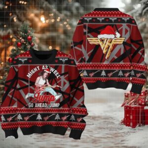 Van Halen Eddie Might As Well Jump Go A Head Jump Holiday Style 2025 Ugly Christmas Sweater