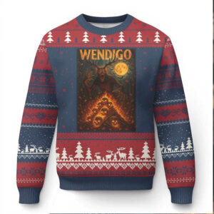 Wendigo Ugly Christmas Sweater Halloween Cryptid Horror Mythical Creature