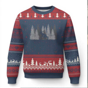 Wendigo Ugly Christmas Sweater Mountain Trees Cryptid Occult Dark Fantasy