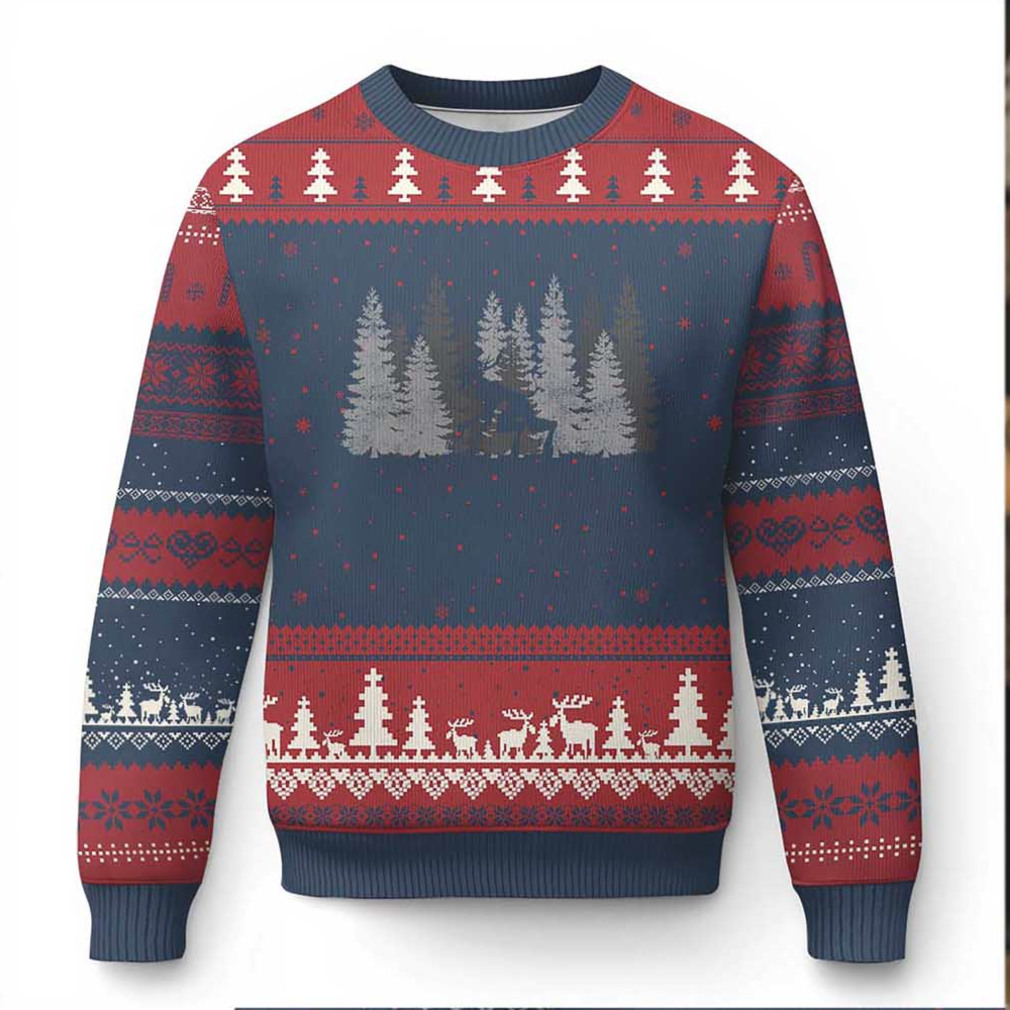 Wendigo Ugly Christmas Sweater Mountain Trees Cryptid Occult Dark Fantasy