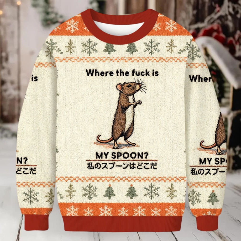 Where's My Spoon Christmas Ugly Sweatshirt detail view