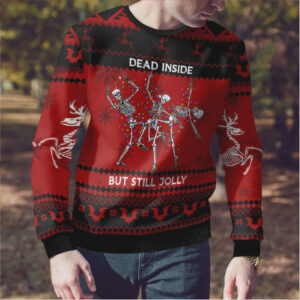 Wonder Print Christmas Ugly Christmas Sweater Jolly Skull Merry Creepma