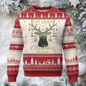 Xmas Hunting Ugly Christmas Sweater Oh Deer Christmas Is Here Hunter