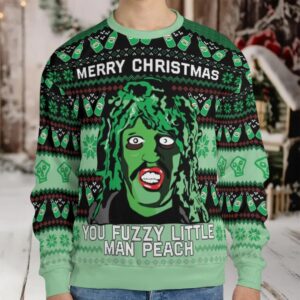 You Fuzzy Little Man Peach Ugly Christmas Sweatshirt