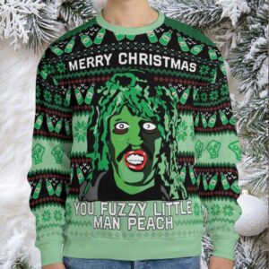 You Fuzzy Little Man Peach Ugly Christmas Sweatshirt