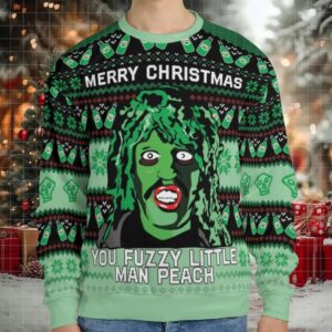 You Fuzzy Little Man Peach Ugly Christmas Sweatshirt