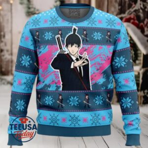 Christmas Aki Chainsaw Man Ugly Christmas Sweater